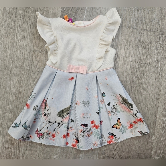 BAKER by TED BAKER Unicorn Print Dress 6-9M - Picture 1 of 4